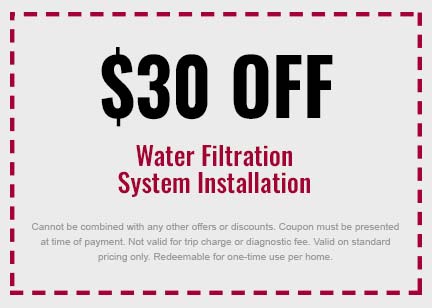 Discount on Whole House Water Filtration System Installation