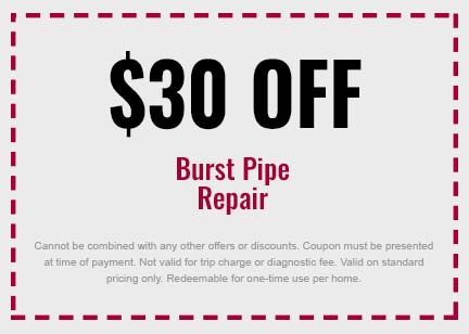 Discount on Burst Pipe Repair