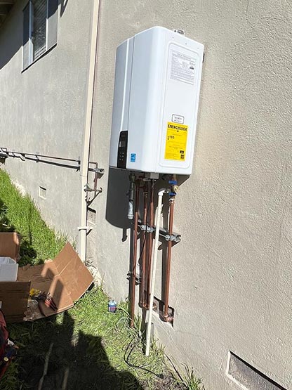 Tankless water heater installation