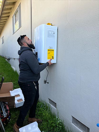 Tankless water heater installation