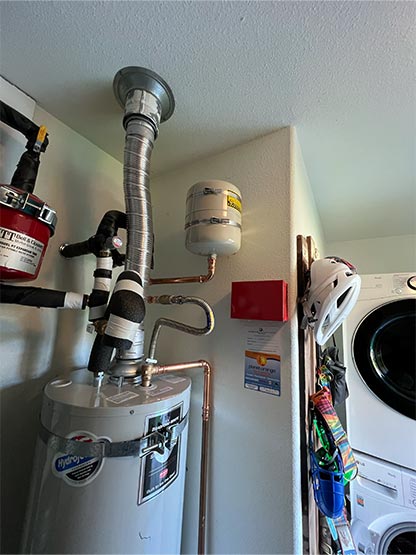 Conventional water heater installation