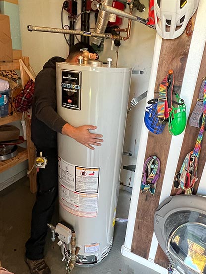 Conventional water heater installation
